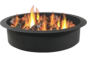 Sunnydaze Outdoor Fire Pit Ring - DIY Above or In-Ground Steel Fire Ring Insert - 36-Inch Outer/30-Inch Inner Diameter