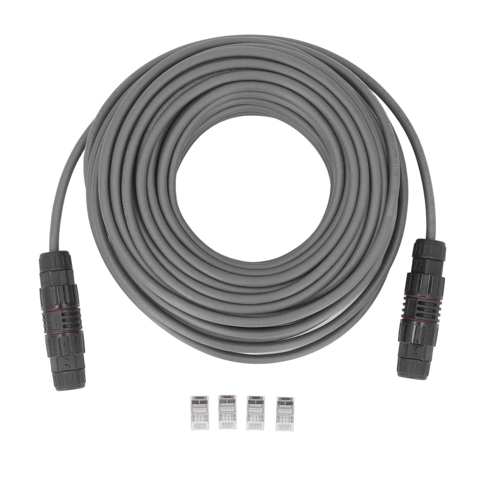 75ft Replacement Cable, IP68 Waterproof Cable Extension Extend Original Cable to 150ft, Internet Kit Accessories Support 1000Mbps Protocol, Gray
