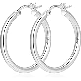 YOUNGYUE 925 Sterling Silver Hoop Earrings for Women Hypoallergenic Oversize 14K Gold Hoops Earrings for Women Thin Gold Plated Hoop earrings Lightweight Large Silver Hoop Earrings 20/30/40/50/60/70mm