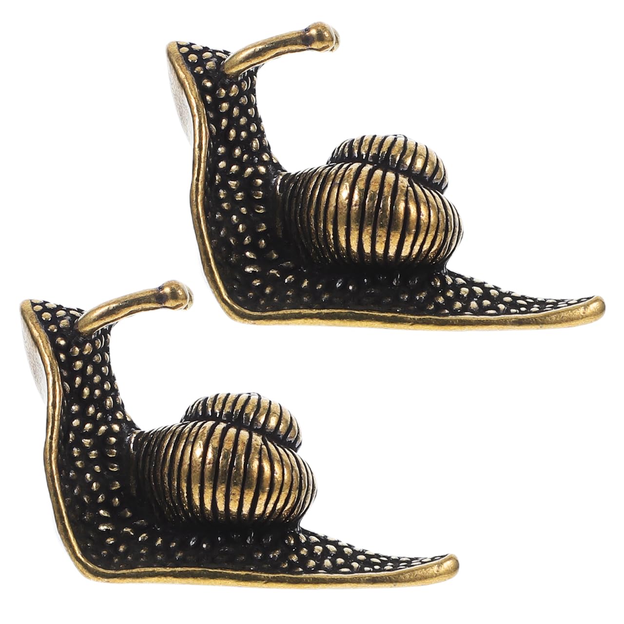 DOITOOL Decorative Brass Snail Tea Pet Ornaments Multi-Function Snail Accessories for Home Office Tea Table Display 1.61X1.06X0.79 Inch Set of 2