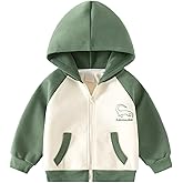 YAGATA Toddler Baby Boy Girl Zip Up Hoodies Solid Color Casual Long Sleeve Hooded Sweatshirts Jacket with Pocket