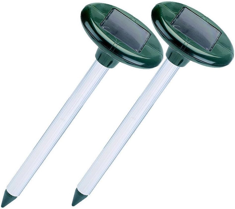 Stella Rae 2019 Upgraded (Pack of 2) Solar Mole Repeller Repel Moles and Mice Sonic Repeller Pest Control, Waterproof