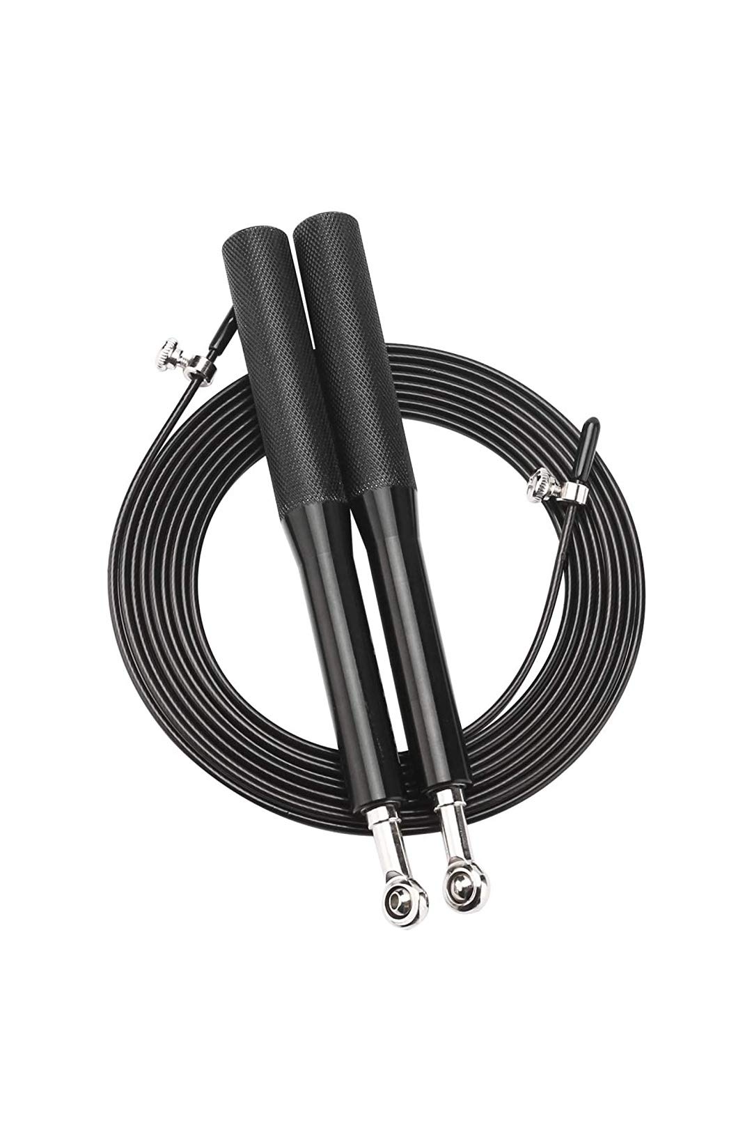 ,HANDY, Adjustable Skipping Rope Anti Slip Aluminum Handle,Skipping Ropes for Adult or Chidren, Rope for Fitness & Exercise Workout at Home Gym (Black)