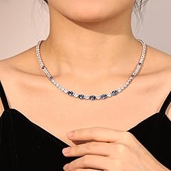FANCIME Sterling Silver Created Topaz Tennis