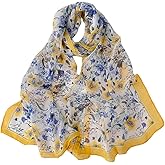 Pokeedioty Scarfs for Women Lightweight Fashion Scarves Elegant Floral Pattern Sheer Scarfs Sunscreen Shawls Wraps