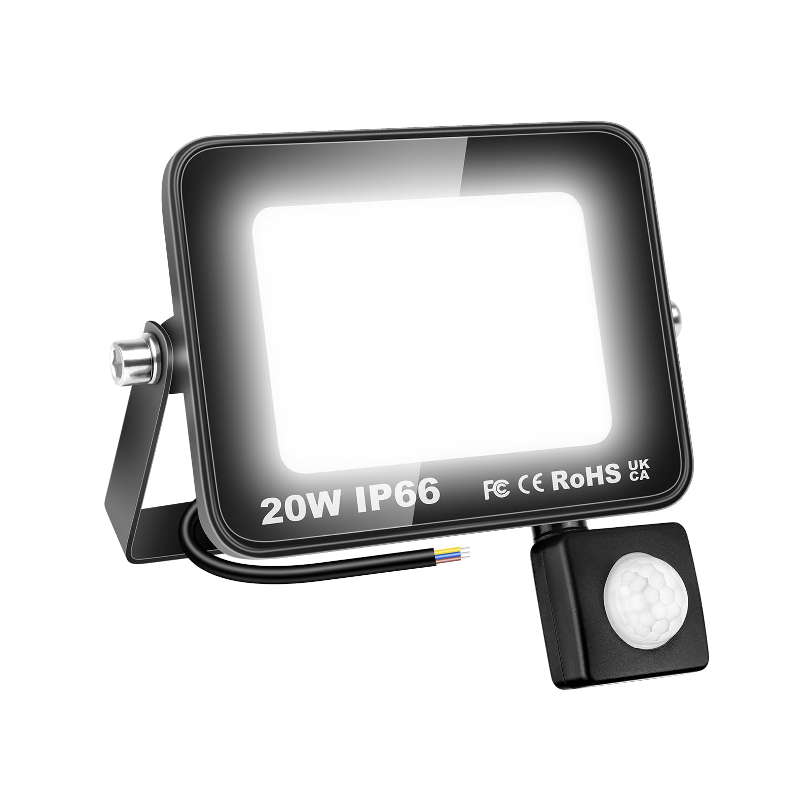 AUXTINGS 20W LED Floodlight with Motion Sensor,2000LM Outdoor Security Lights Outside Lamp 6000K White Spot Light Exterior Lighting for Yard Backyard House Court Stadium Parking,IP66 175V-260V