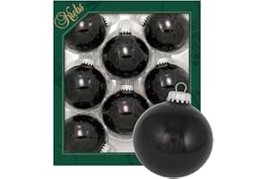 Christmas By Krebs CBK70135 8-Count 2-5/8-Inch Ebony Black Blown Glass Ball Ornament