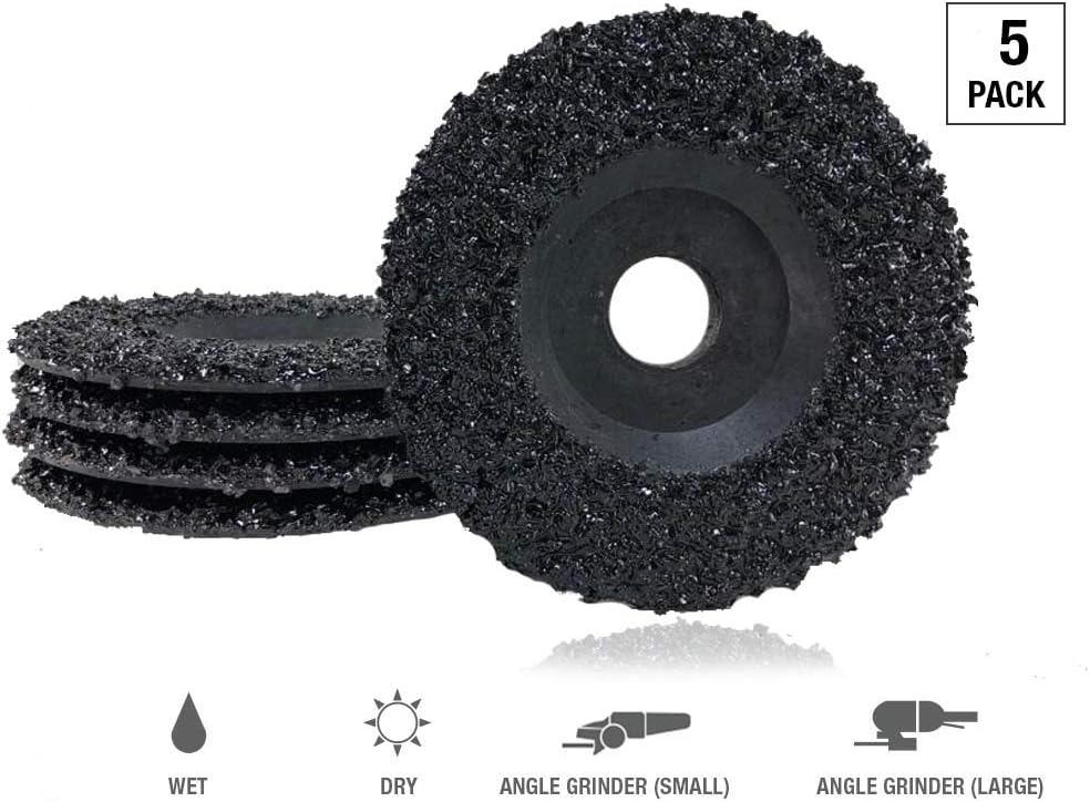 5 Pack of Ultra Wheels GRIT 16 Grinding Silicon Carbide Heavy Duty Discs - Diameter 4.5"