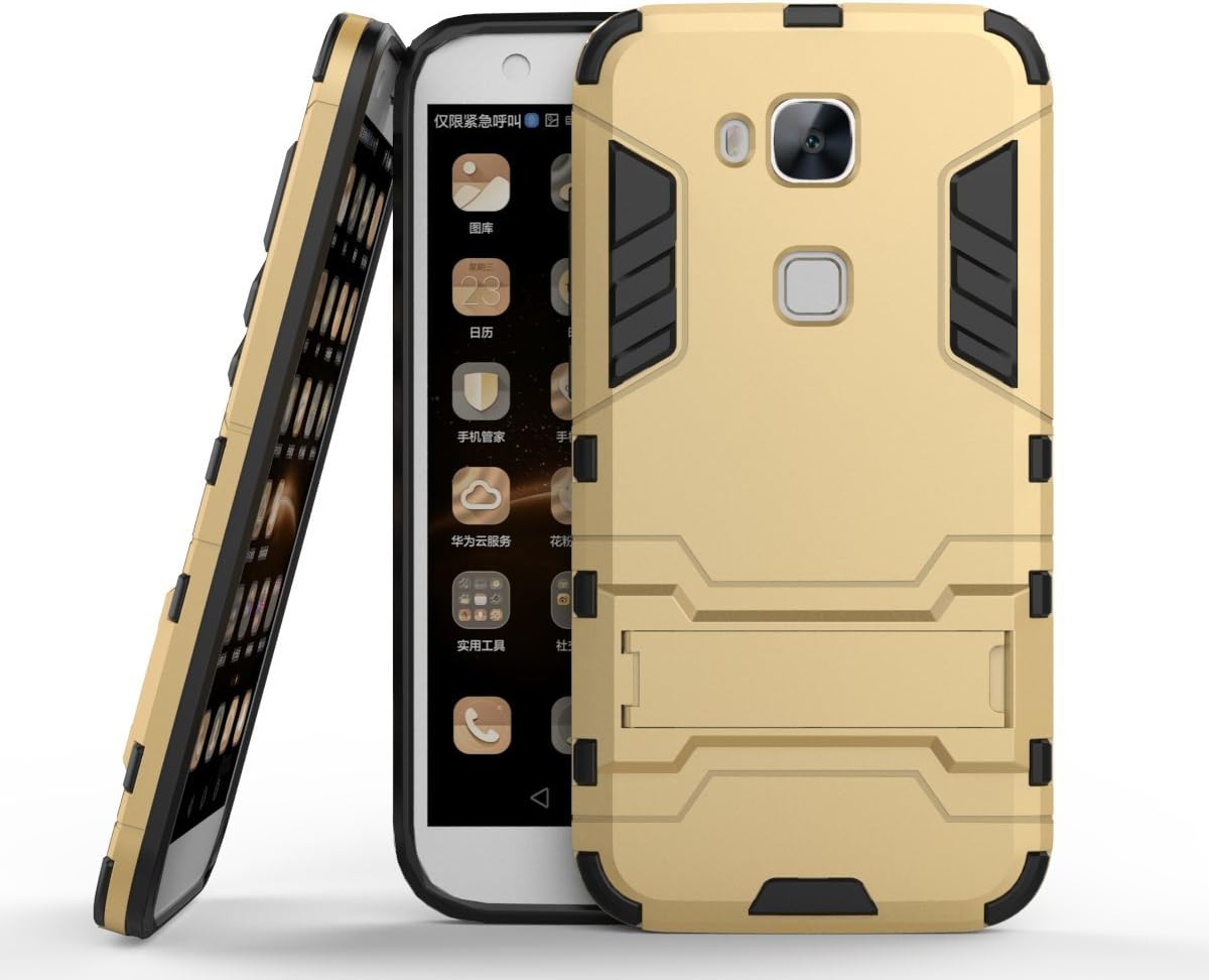 Huawei GX8 Case,Huawei G8 Case,Huawei G7 Plus Case, CHcase Huawei G7 Plus/G8/GX8 Cover - Full Body Shock Resistant Armour Case -High-Tech Look -Dual Layer -Kickstand for Huawei G7 Plus/G8/GX8 -Gold