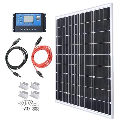 Tp Solar Solar Panel Kit 100 Watt 12 Volt Monocrystalline Off Grid System For Homes Rv Boat 20a 12v24v Pwm Solar Charge Controller 16ft Solar