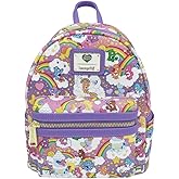 Loungefly Exclusive Care Bears Rainbow All Over Print Double Strap Shoulder Bag