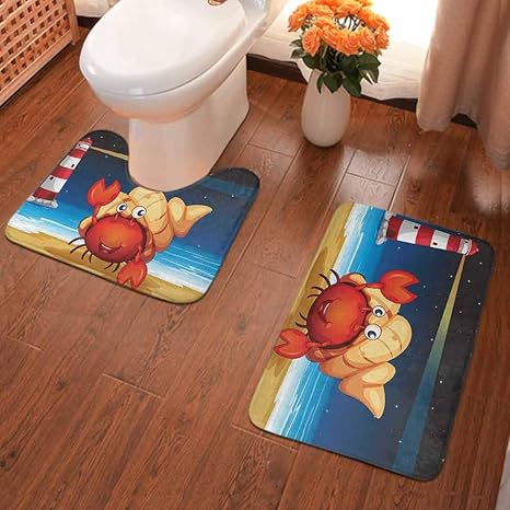 Juego de alfombrillas de baño de cangrejos ilustración de la criatura