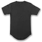 JD Apparel Men’s Hip Hop Longline Tee – Curved Hem Cotton T-Shirt