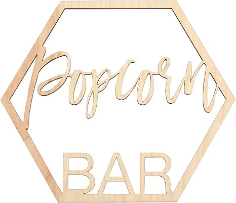Amazon Com Koyal Wholesale Wood Popcorn Bar Sign Wedding Display