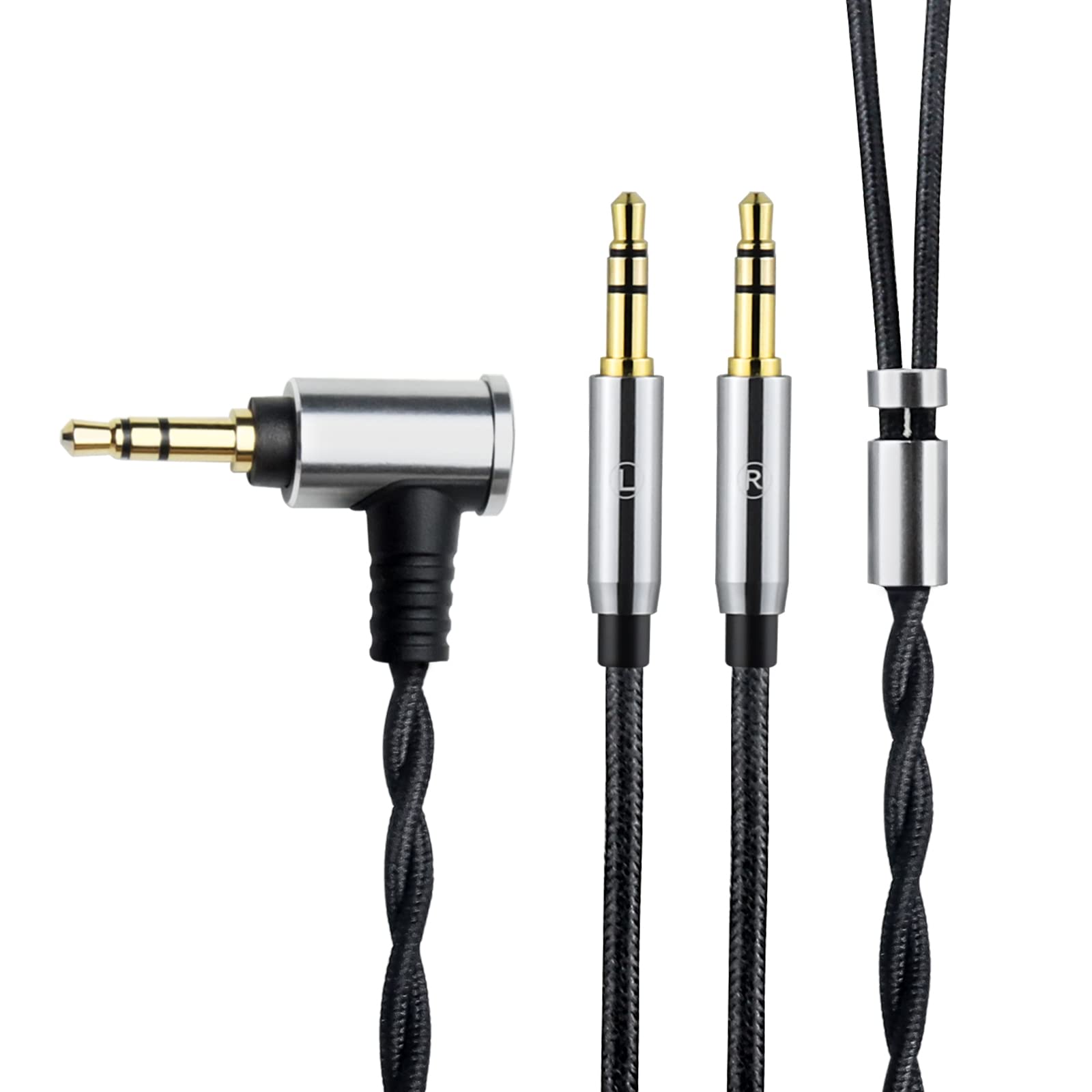 OKCSC 3.5mm Male to Dual Jack Cable for AGPTEK HA1/FiiO K3/BTR5-B/BTR3K/Q3/M11-B, Upgrade Replacement Cable for Hifiman Sundara/ANANDA-BTHE4XX/HE-400i/560/OneOdio Pro-10 Headphone