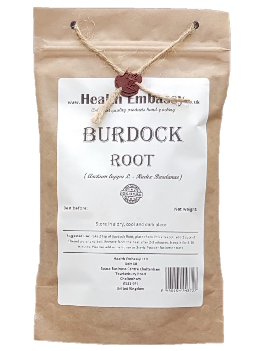 Health Embassy Burdock Root (Arctium lappa L), 100g