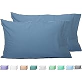 Sunflower Queen Pillowcases Set of 2, 100% Cotton Queen Pillow Cases 2, 20×30 inches Copen Blue, Soft and Breathable