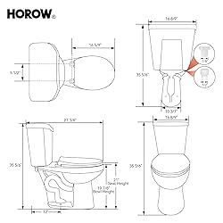 HOROW 21 Inch Tall Toilets, Extra High Toilets with