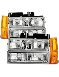 Automotive Parts and Accessories: 94-99 GMC Full Size Pickup Truck Suburban Sierra Headlights w/Corner + Bumper Signal Lamps 8pcs Set