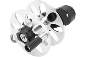 XUXHOU Speargun Reel, Aluminum Alloy Fishing Reel with Adjustable Tension Knob and Foldable Handle, for Most Spearguns with 2