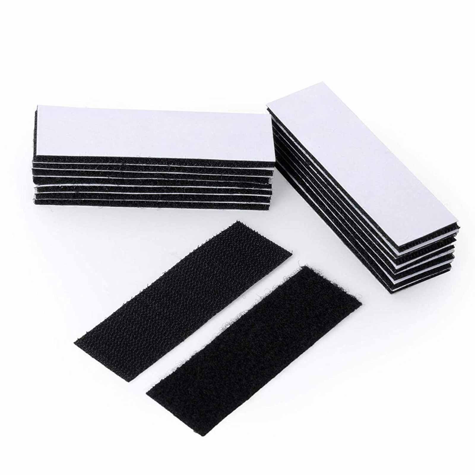 12PCS Industrial Strength Sticky Pads Heavy Duty, Wall Hanging Strips, Extra Strong Hook and Loop Tape, Double Sided and Removable for Walls, Floor, Plastics, Glasses, Metals (12PCS, 30x100mm)