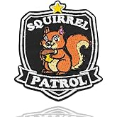 Squirrel Patrol Patch 3 inch, Funny Embroidered Animal Patches, Funny Squirrel Sew on Iron On Embroidery Patch for Caps, Bags, Backpacks, Hat, Jackets, Uniform DIY Gifts for Her Him