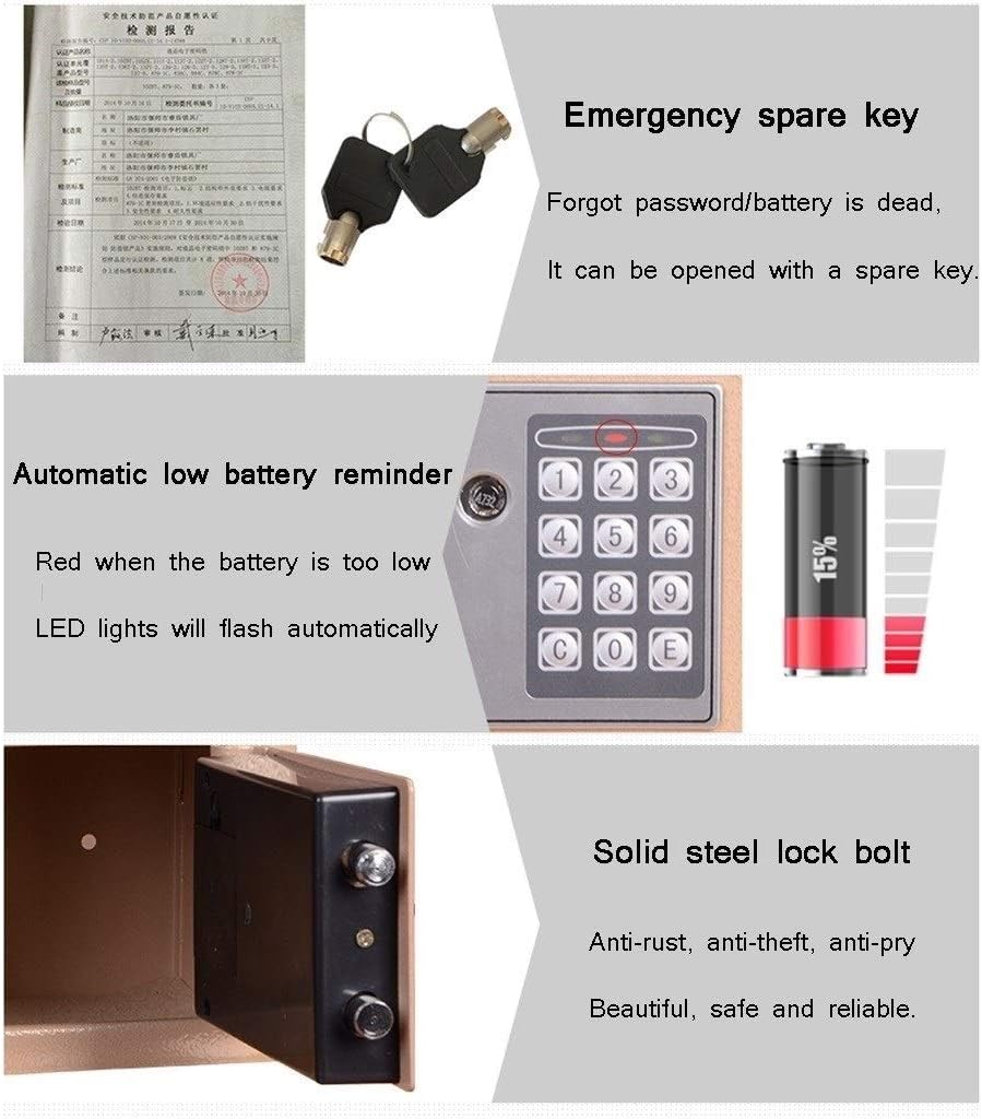 Security Safes Safebox, High Security Steel Mini Digital Electronic Safe Box with Digital Keypad for Extra Security for Home, office, Hotel (Color : Style4) - - 