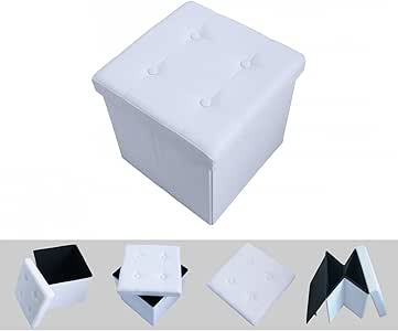 Todeco - Almacenamiento Banco, Almacenamiento Otomano Plegable de Cuero