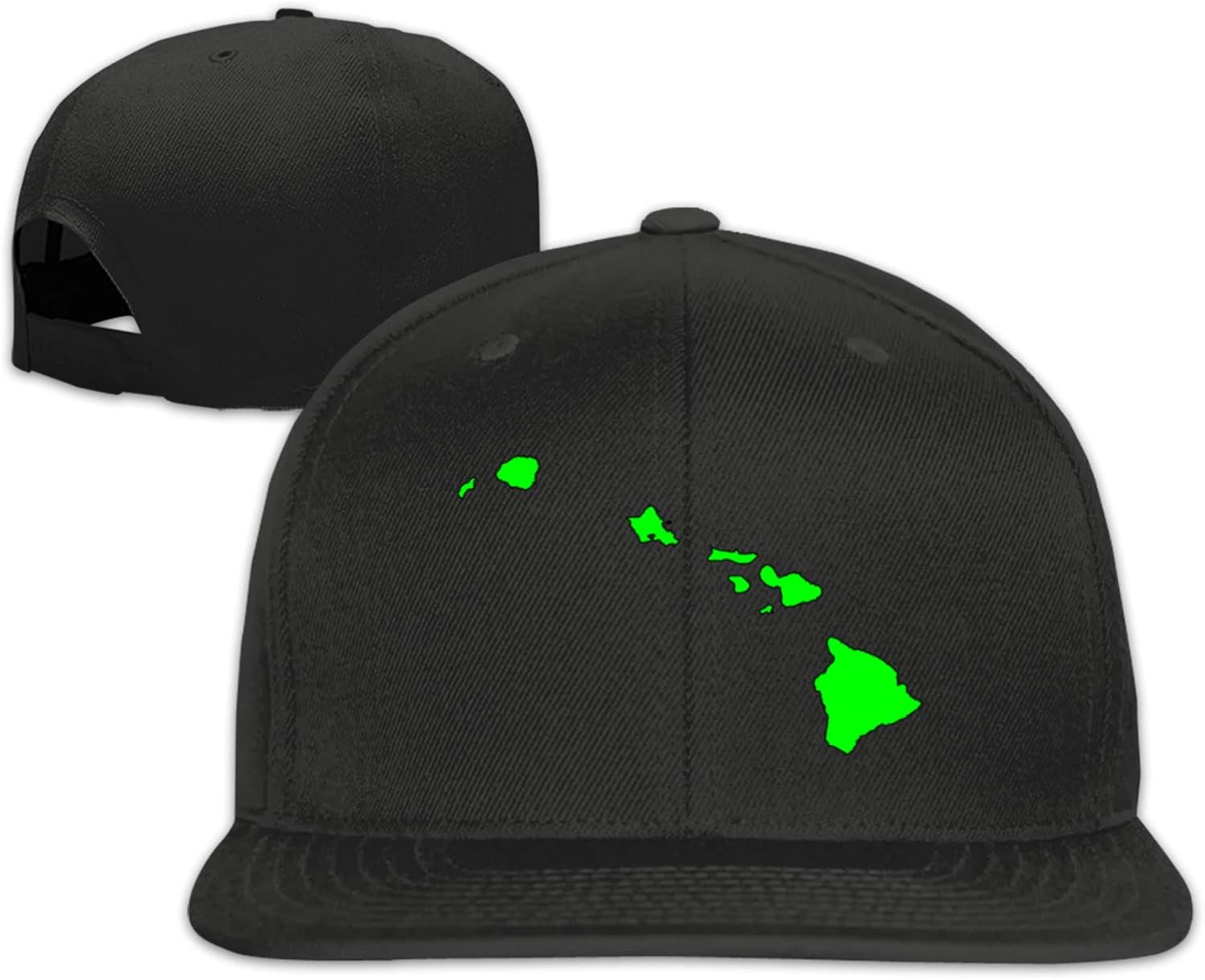 Ndreiv Hawaiian Islands Map Solid Flat Bill Baseball Caps for Womens Snapback Hats Black at