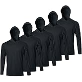 LeeHanTon Mens Long Sleeve Shirt Lightweight Sun Protection Fishing Shirts Athletic Hoodie Shirts 5 Pack