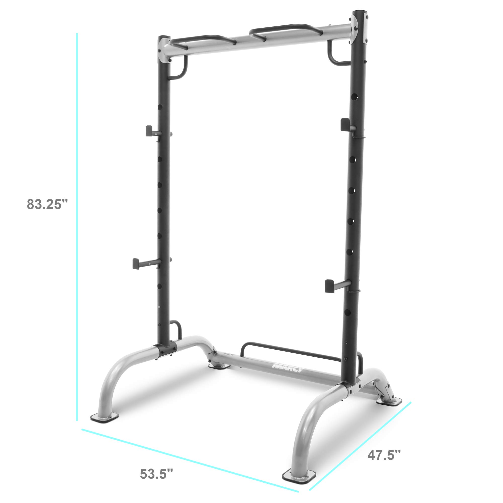 Marcy Cage Squat Rack Pull Push Up Station w/ Olympic Barbell Catches