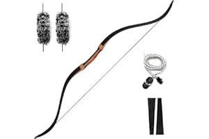 51Inch Black Hunter Recurve Bow 20-55lbs Handmade Horsebow Woods for Archery Hunting Target Practice