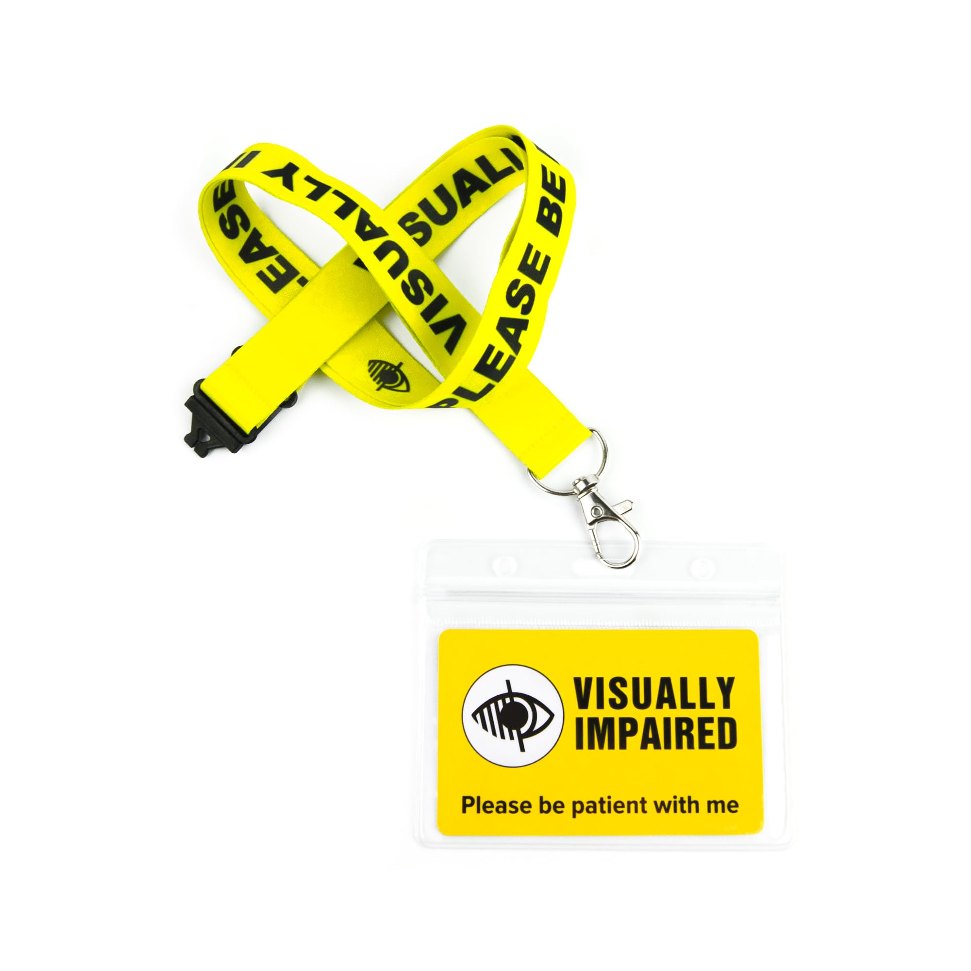Visually Impaired - I`m Blind Awareness Medical Card, Visually impaired Card with Writable Panel and Patterned Lanyard, Visually impaired - I`m Blind Emergency Contact Card (Visually Impaired)