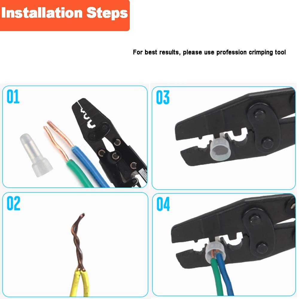 Yosawo 430 Pieces Nylon Wire Caps Power Cable Closed End Crimp Terminals Closed End Electrical Connectors Kit 22-16/16-14/12-10 AWG Gauge (NLM) - Image 5