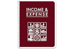 BookFactory Income and Expense Log Book/Tracker/Small Business Ledger Book/Accounting & Bookkeeping Ledger Log Book/LogBook 108 Pages - 8.5'' x 11'' Wire-O (Made in USA)