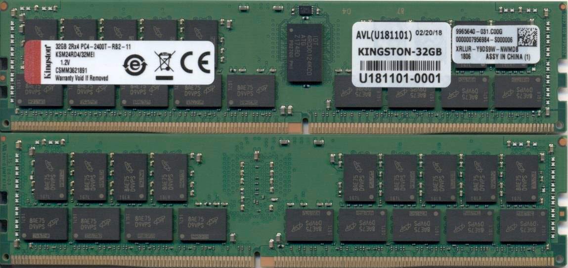 Kingston Server Premier - DDR4-32 Go - DIMM 288 broches - 2400 MHz / PC4-19200 - CL17-1.2 V - mémoire enregistré - ECC