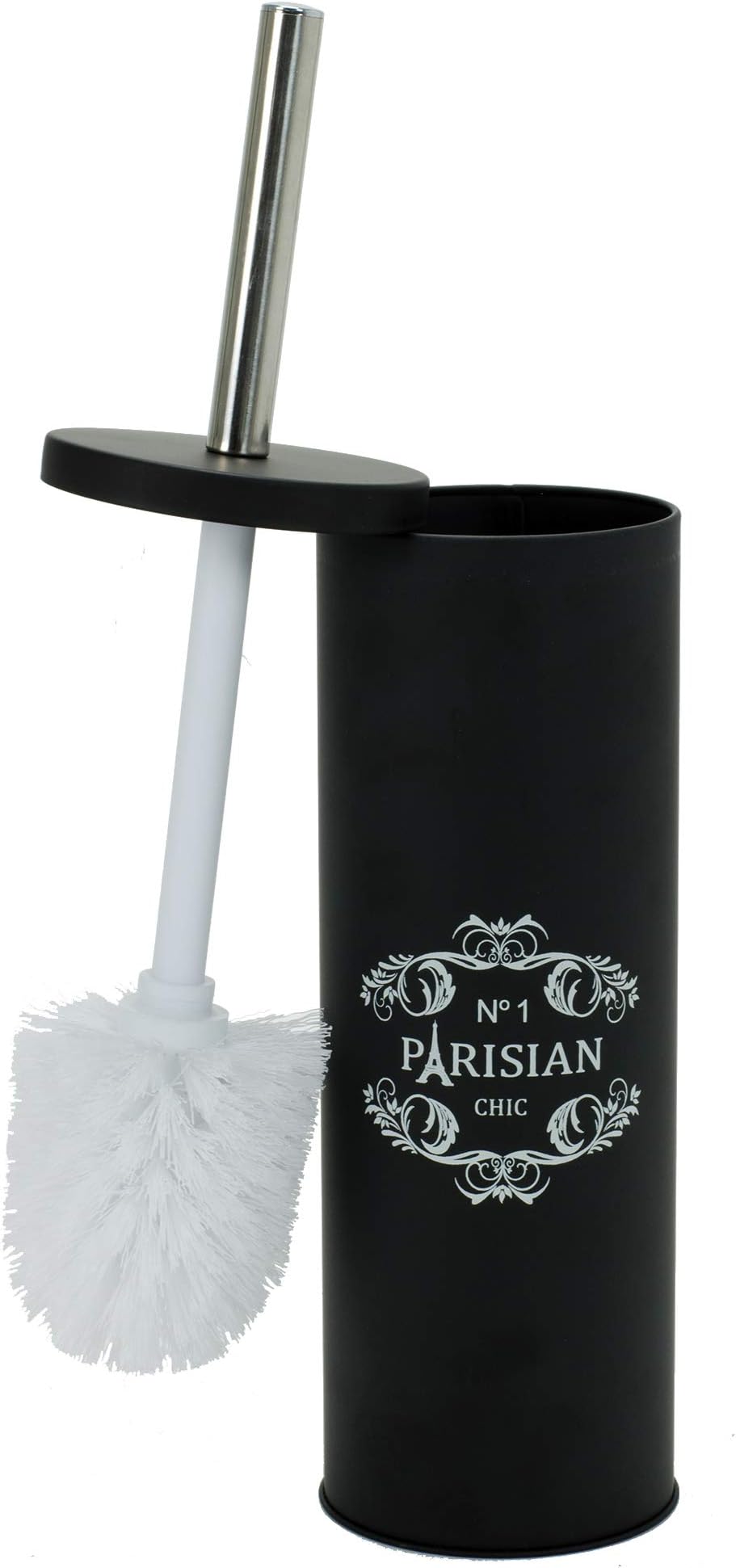 HOME EXPRESSIONS Powder Coated Toilet Brush and Holder (Black)