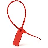 QWORK Plastic Tamper Seals, 100Pcs Tamper Self-Locking Security Zip Tie, Security Tag for Fire Extinguishers and Fire Safety, 9-13/16" Long, Red