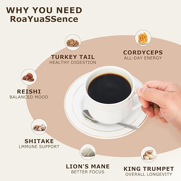 CHICORY ROOT AND MUSHROOM BLEND, 6 FUNCTIONAL MUSHROOMS, CHICORY ROOT BREW LIKE COFFEE, CAFFEINE FREE, COFFEE SUBSTITUTES, MCT OIL, INSTANT POWDER