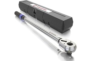 SuZhi 1/2 Inch Torque Wrench 25-250 ft-lb /33.9-339N.M/longer 21.6'' /72 T/Alloy Aluminum/Heavy Duty/Professional/Dual Direction/Cr-Mo/Garage Car/Motorcycle/Spark Plug/Wheel/Oil change