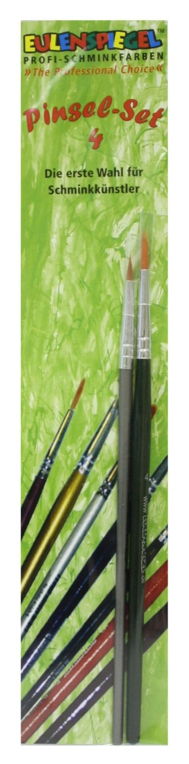 Face Painting Brush Professional Set 4 (2 Face Painting Brushes), Oval Brush size 2 - Round Brush size 4