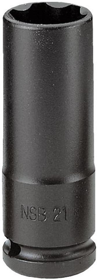 FACOM NSB.21 NSB 1/2" Drive Long-Reach Metric Thin-Wall 6-Point Impact Socket, 21 mm Size