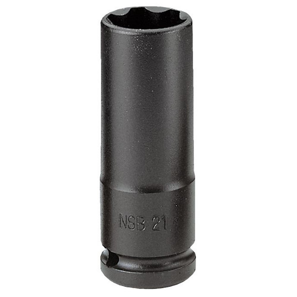 FACOM NSB.21 NSB 1/2" Drive Long-Reach Metric Thin-Wall 6-Point Impact Socket, 21 mm Size