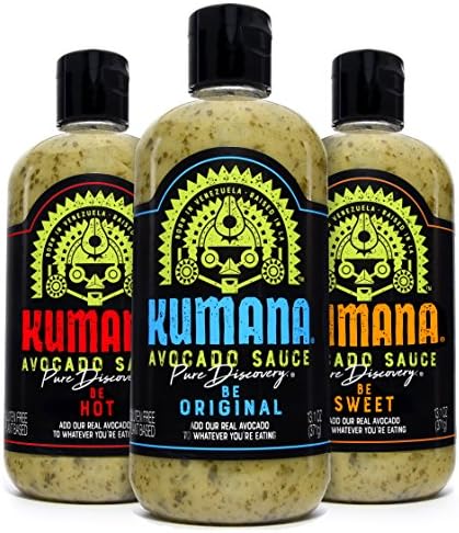 Kumana Avocado Sauce | Variety Pack | Made with Real Avocado | Gluten Free &amp; Non-GMO | 3 Bottles