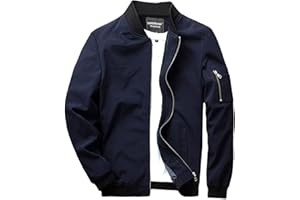 sandbank Men's Slim Fit Lightweight Softshell Flight Bomber Jacket Coat