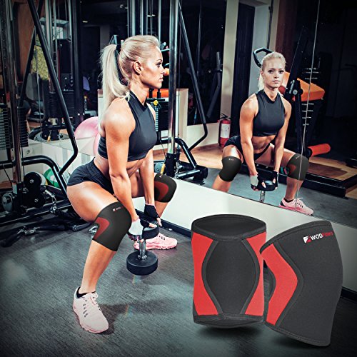 WODFitters Compression Knee Sleeves Pair - 5 mm Neoprene Athletic Knee Brace Patella Support for Weight and Powerlifting, Arthritis, ACL, Meniscus Tear, Joint Pain Relief, Fit Recovery, Running Sports - Thumbnail 6