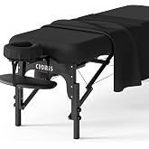 CLORIS Universal 3-Piece Professional Massage Table Sheet Set Black | Premium Soft Light Stain Microfiber Includes Massage Table Cover, Fitted Sheet and Face Rest Cover Salon &amp; Spa Essentials