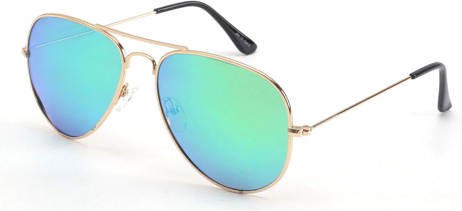 JM Lunettes de Soleil Polarisées Rétro Aviateur pour Hommes Femmes