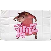 RATZs Pink Mouse Funny Flags 3 * 5 Feet With Four Brass Buttonholes For Hanging Suitable For Indoor University Dormitory Party Tapestry Art poster