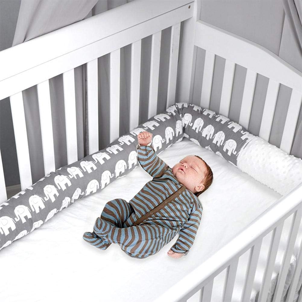 Rainmood Crib Bumper Anti-collision Safe Baby Cot Bumper Crib Standard Baby Mattress Lining Baby Bumper Washable for Cribs, 2m everyday
